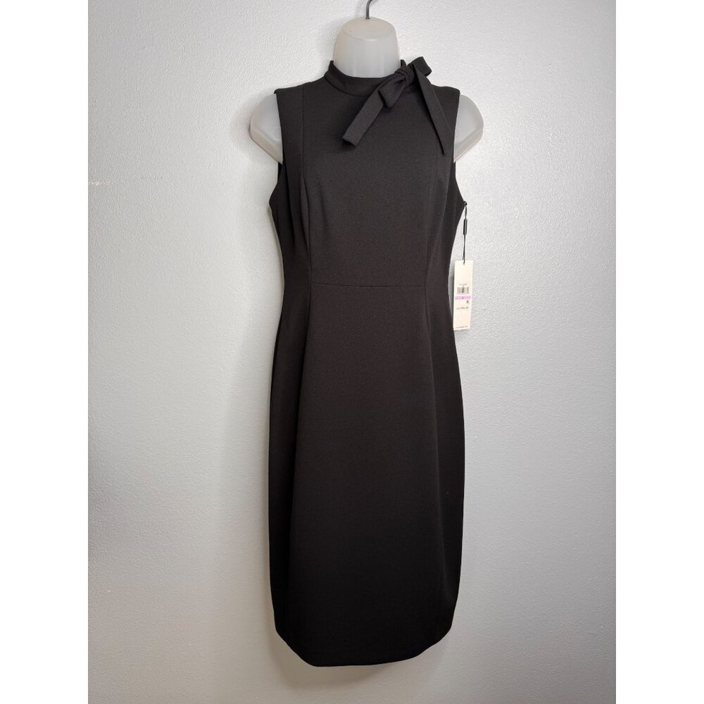NWT Calvin Klein Sleeveless Black High Neck Midi Length Cocktail Dress Woman's 6